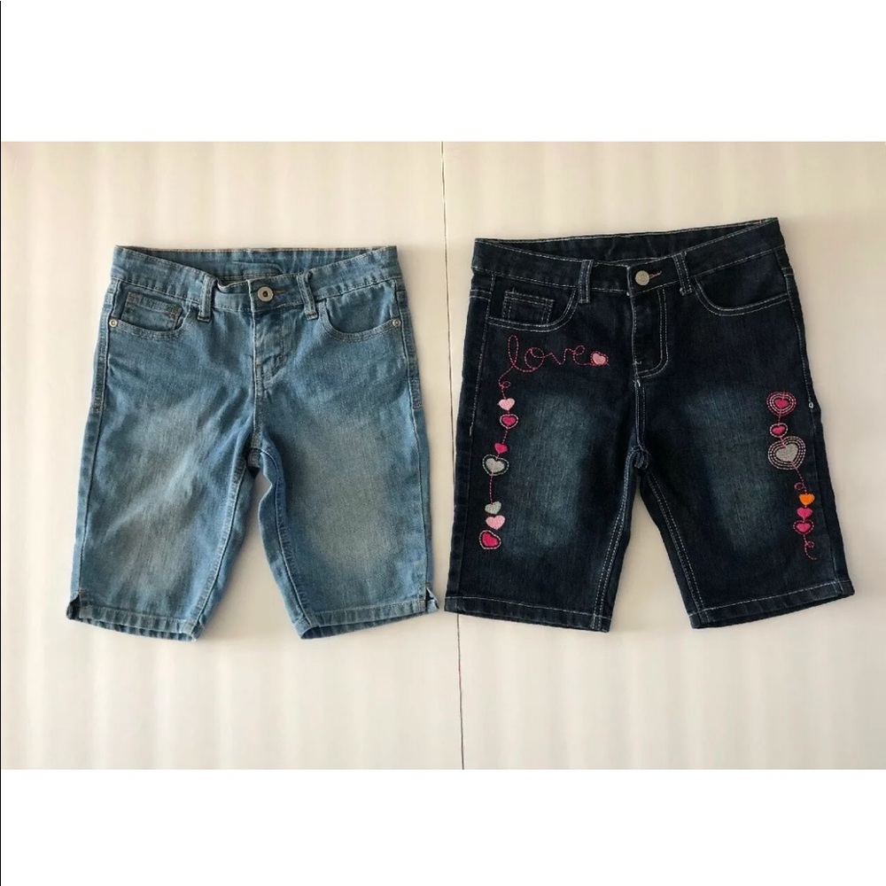 Girls Pony Tails Denim Bermuda Shorts Lot of 2